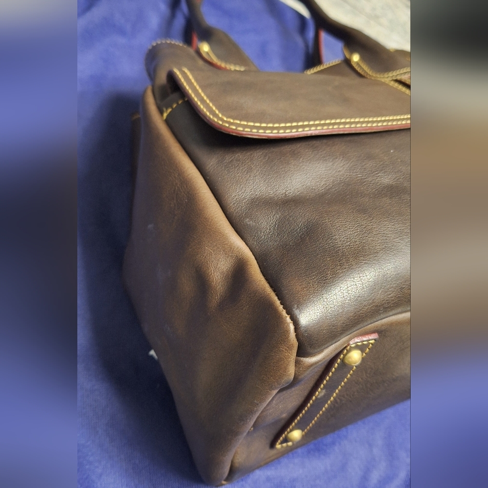 Dooney & Bourke Flprentine Pocket Shopper, EUC, Brown Tmoro - Picture 7 of 13